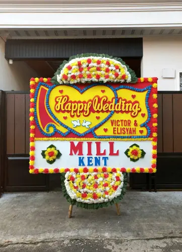 Papan Bunga Pernikahan cinambo